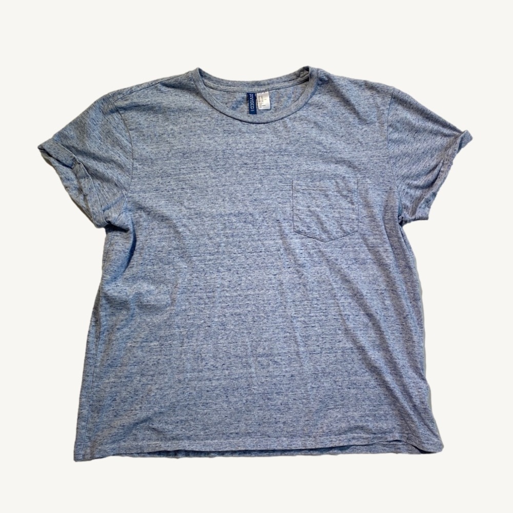 H&M Divided Blue T-Shirt Short Sleeve with Pocket Size Extra Large